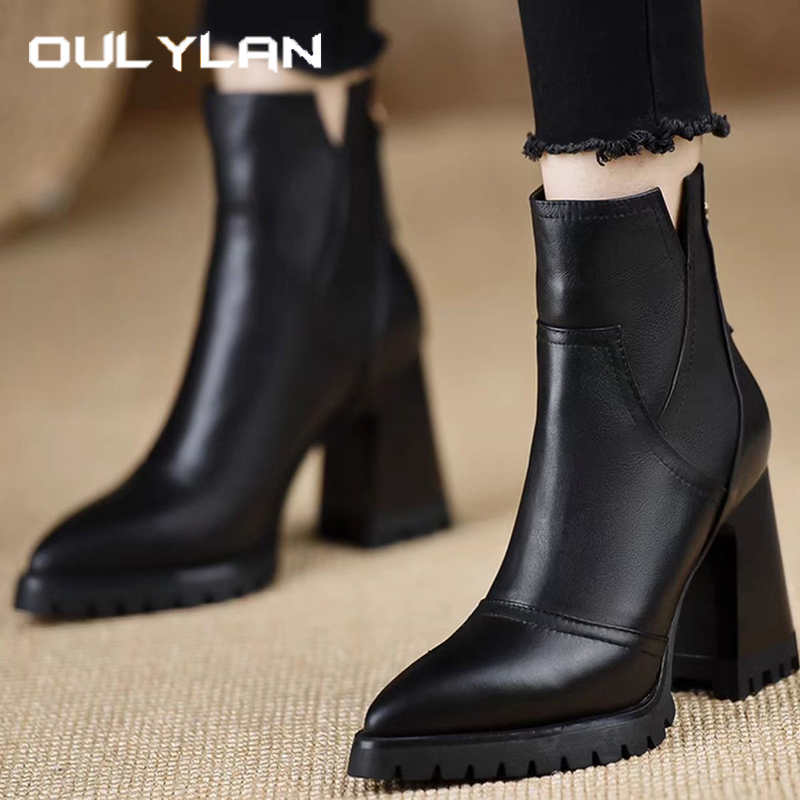 Women'S Fashion Boots - Oulylan, zapatos gruesos de tacón alto
