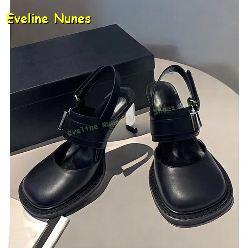 Women'S Fashion Boots - Sandalias de tacón grueso con correa