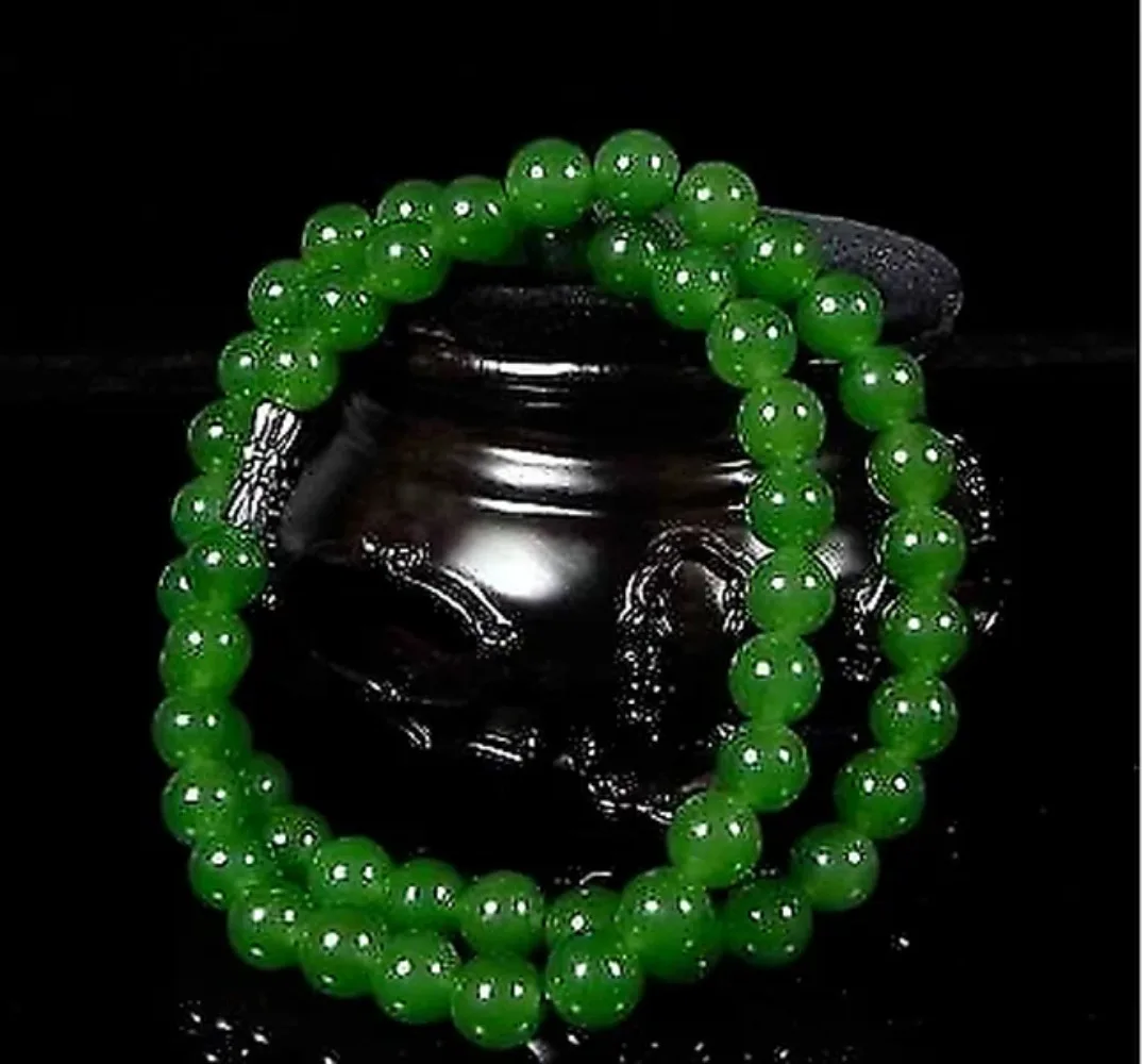 Women Fashion Necklace - Collar de cuentas verdes naturales genuinas,