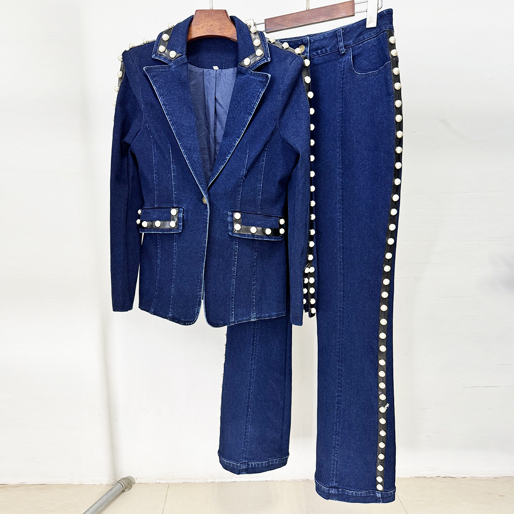 Women'S Fashion Denim Jacket - Conjunto de Chaqueta y Jeans de