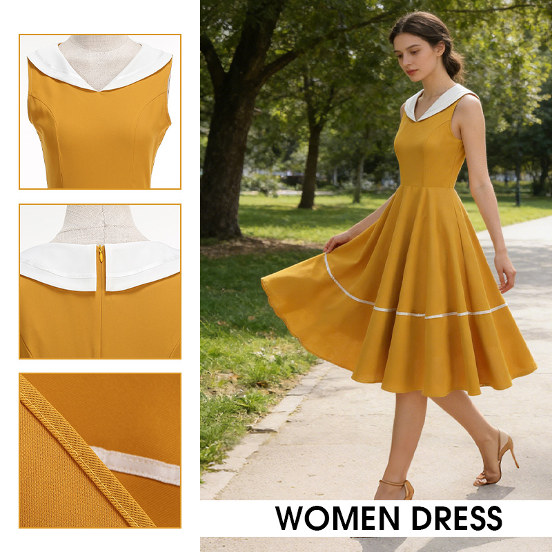 Women'S Fashion In The 50S - Vestido Retro Estilo Marinero, Nuevo Vestido