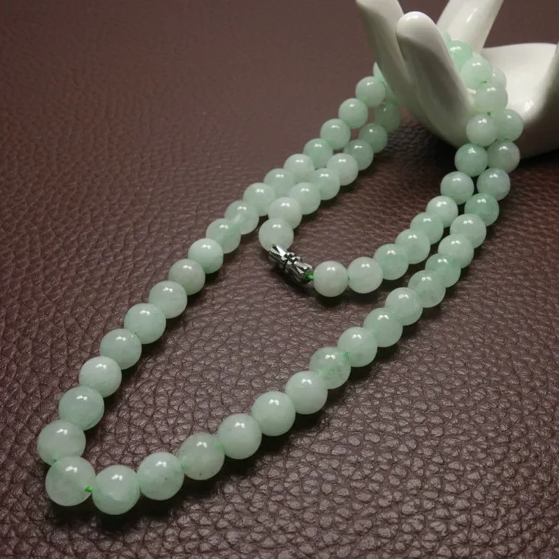 Women Fashion Necklace - Collar de cuentas de jade verde