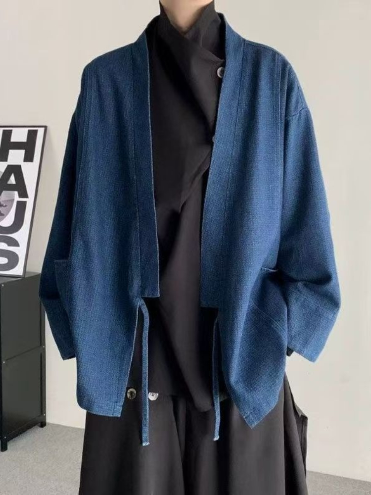 Women'S Fashion Denim Jacket - Abrigo vaquero de estilo japonés Vintage