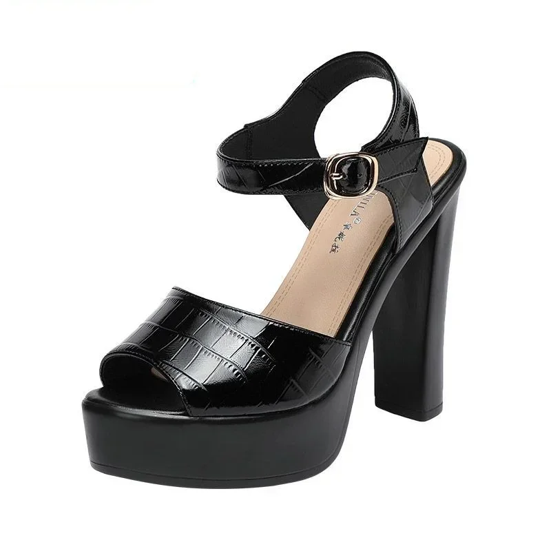 Women Fashion Trend 2025 - Sandalias de cuero genuino de 10cm