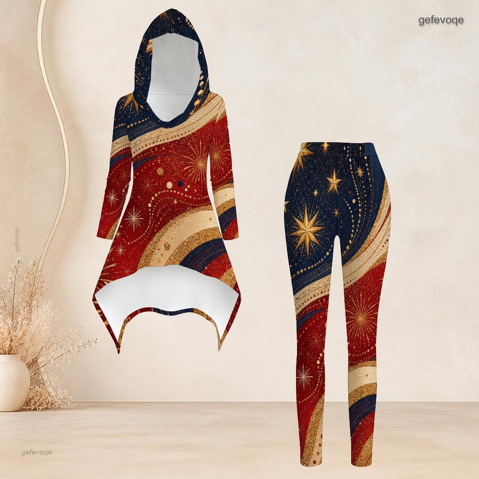Women'S Fashion Leggings - Conjunto Casual de 2 Piezas para
