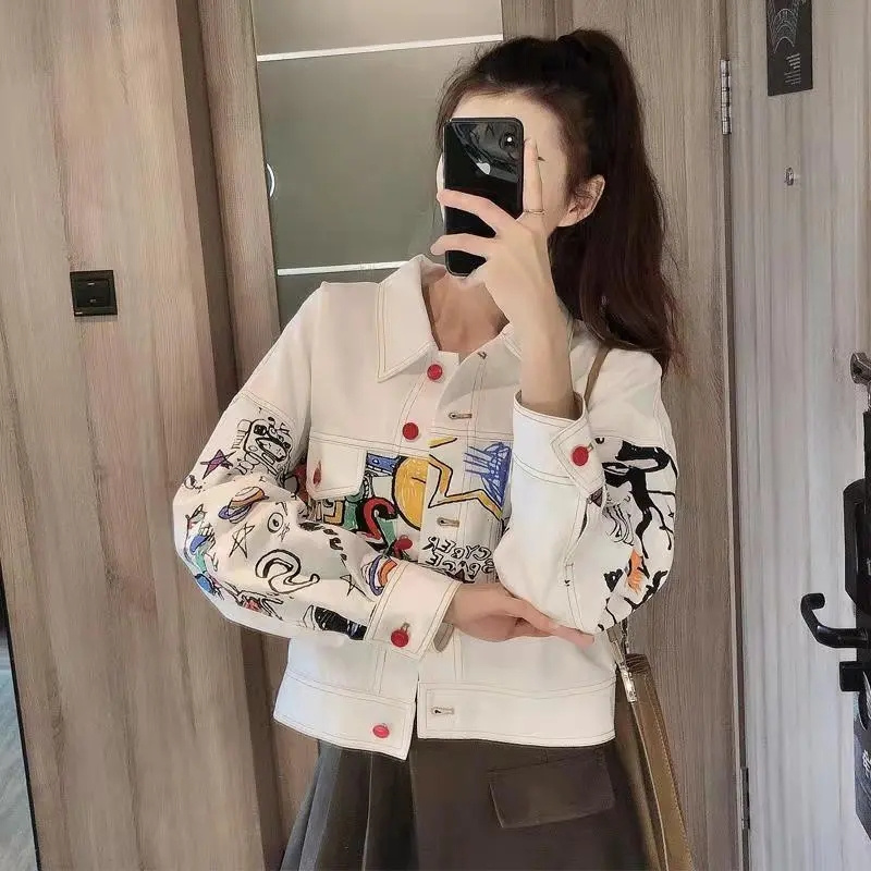 Women'S Fashion Denim Jacket - Moda femenina coreana ocio vaquero Tops