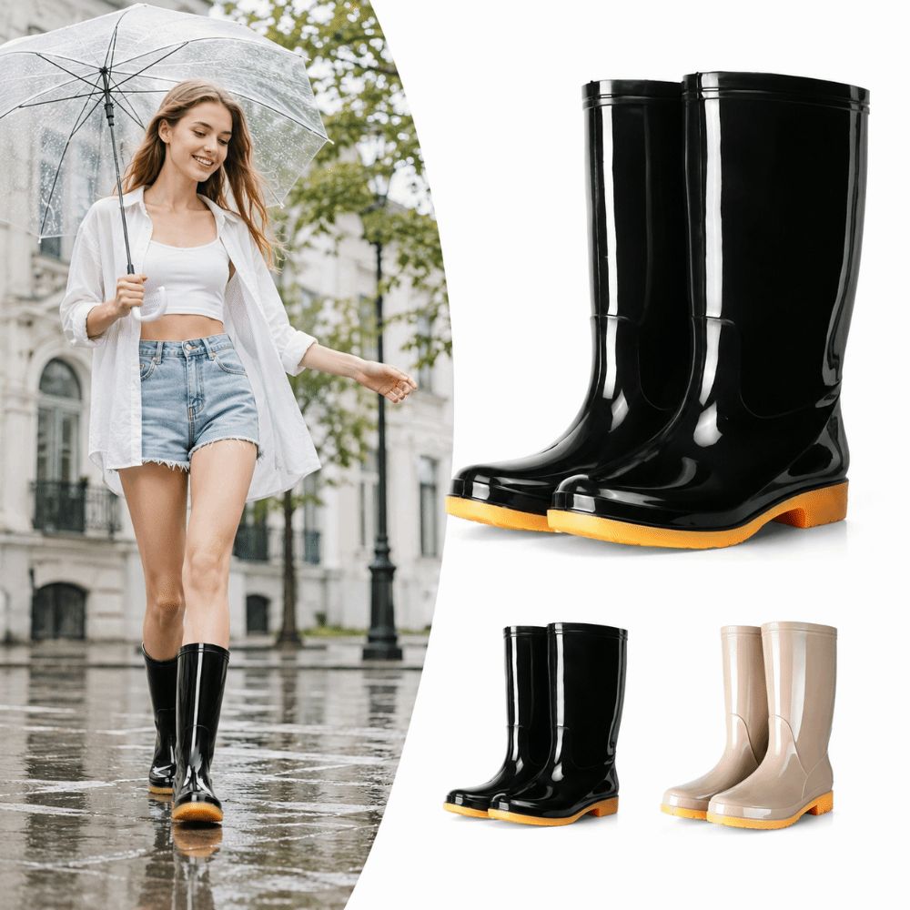 Women'S Fashion Rain Boots - Botas de lluvia largas antideslizantes para