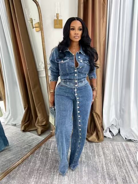 Conjunto de Jeans para Mujer,  - Women'S Fashion Denim Jacket reseña y precio