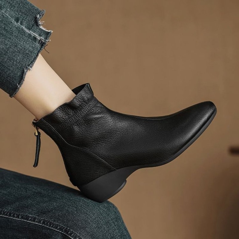 Botas de cuero de media pantor - Women'S Fashion Rain Boots reseña y precio