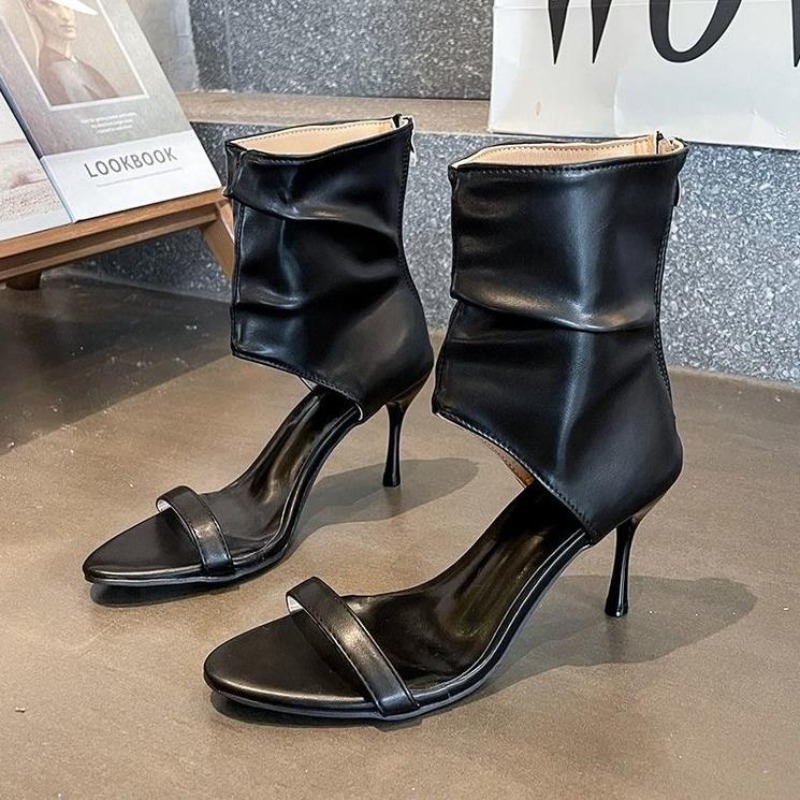 Sandalias de tacón fino con di - Women'S Fashion Boots reseña y precio