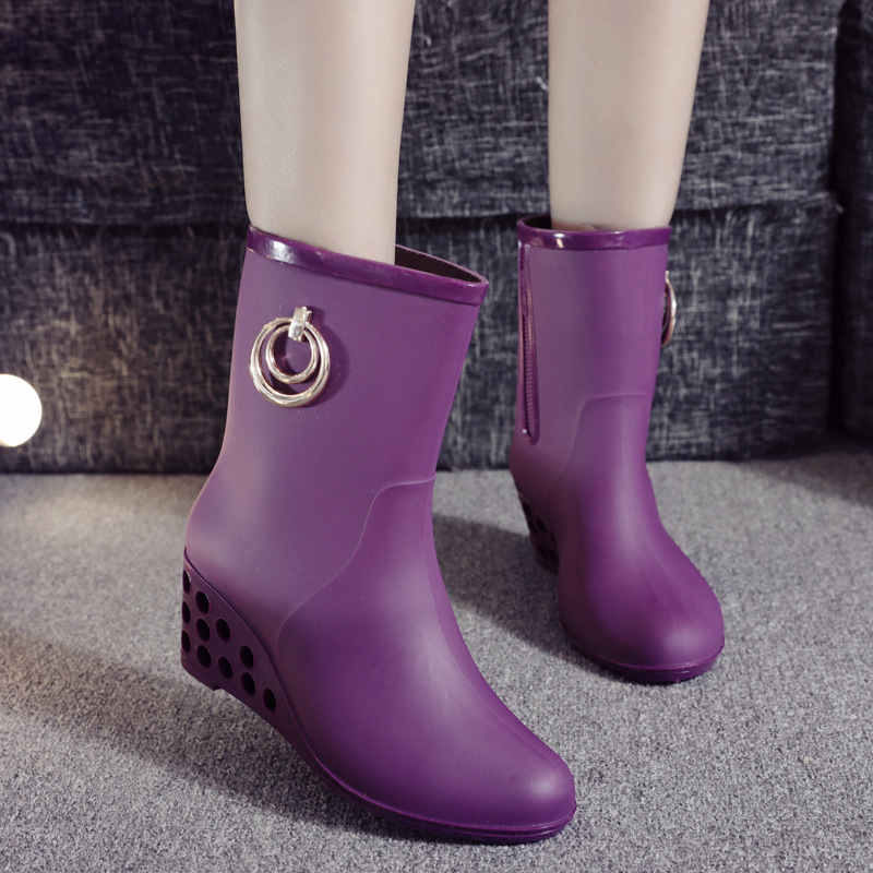 Cuñas de estilo coreano, zapat - Women'S Fashion Rain Boots reseña y precio