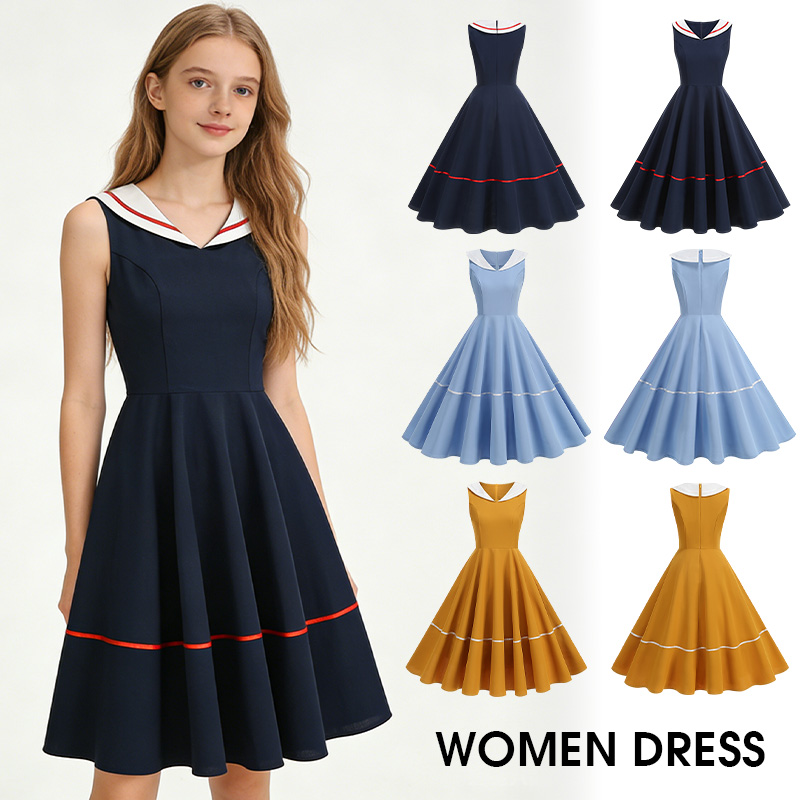 Vestido Retro Estilo Marinero, - Women'S Fashion In The 50S reseña y precio