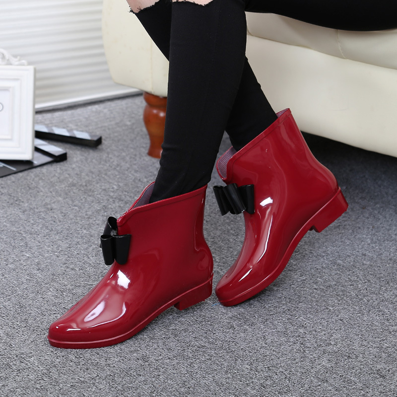 Botín con pajarita de flores p - Women'S Fashion Rain Boots reseña y precio