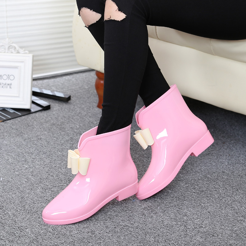 Botín con pajarita de flores p - Women'S Fashion Rain Boots reseña y precio
