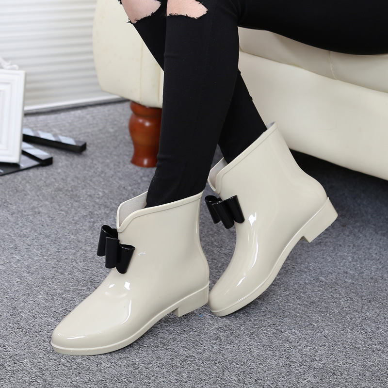 Botín con pajarita de flores p - Women'S Fashion Rain Boots reseña y precio