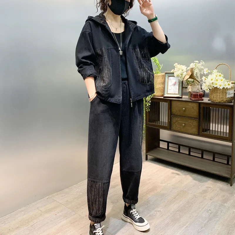 QDenim-chaqueta con capucha pa - Women'S Fashion Denim Jacket reseña y precio