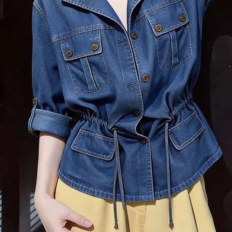 Camisa vaquera de manga larga  - Women'S Fashion Denim Jacket reseña y precio