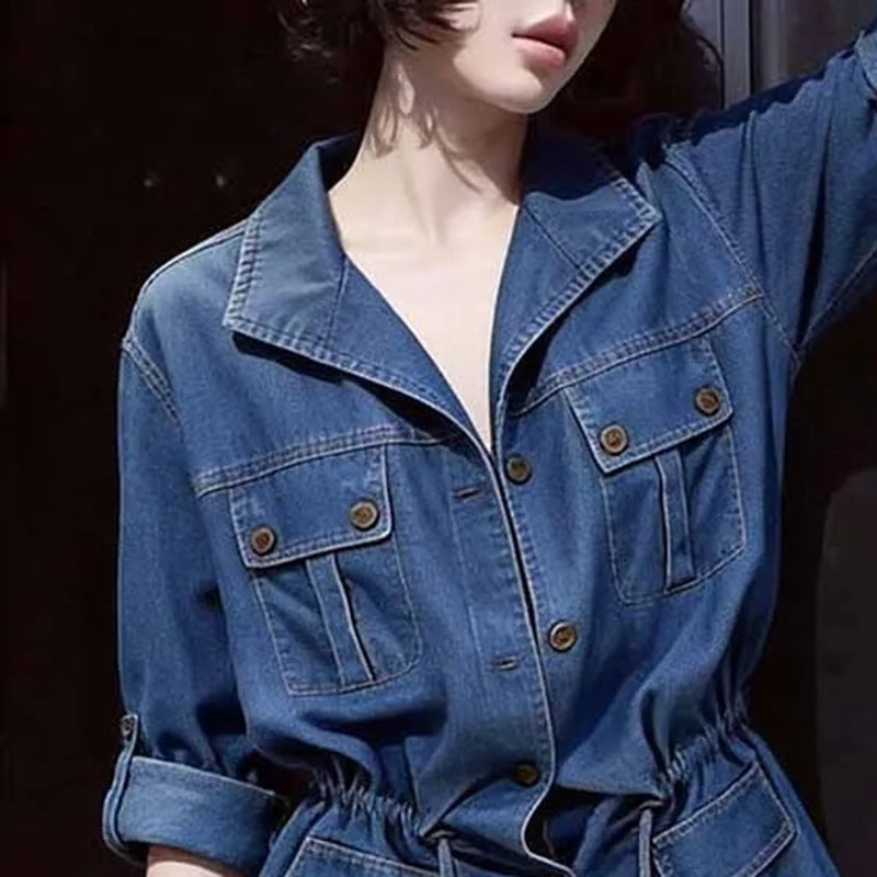Camisa vaquera de manga larga  - Women'S Fashion Denim Jacket reseña y precio