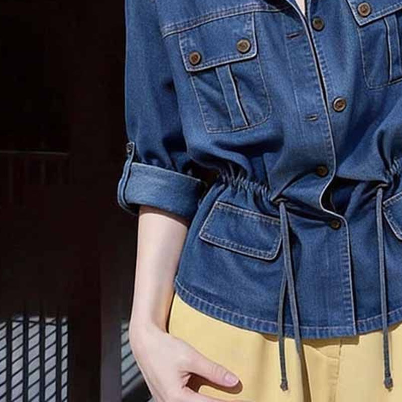 Camisa vaquera de manga larga  - Women'S Fashion Denim Jacket reseña y precio