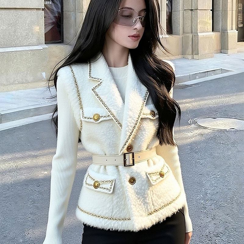 Chaqueta elegante de lana de c - Women Fashion Vest reseña y precio