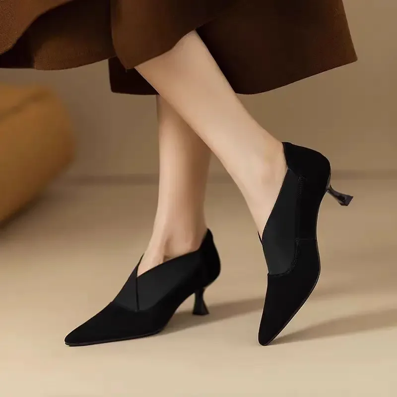 Zapatos de tacón alto de gamuz - Sale Fashion Women reseña y precio