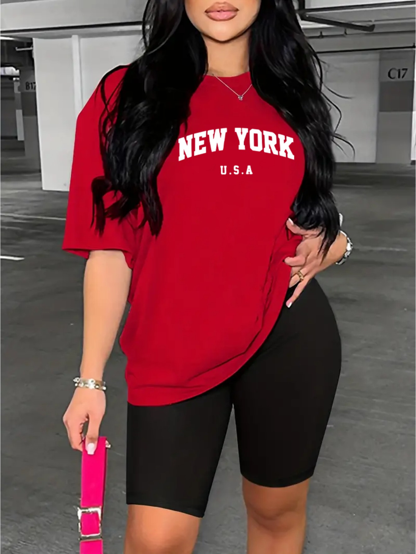 Conjunto de camiseta con estam - Women'S Fashion York reseña y precio