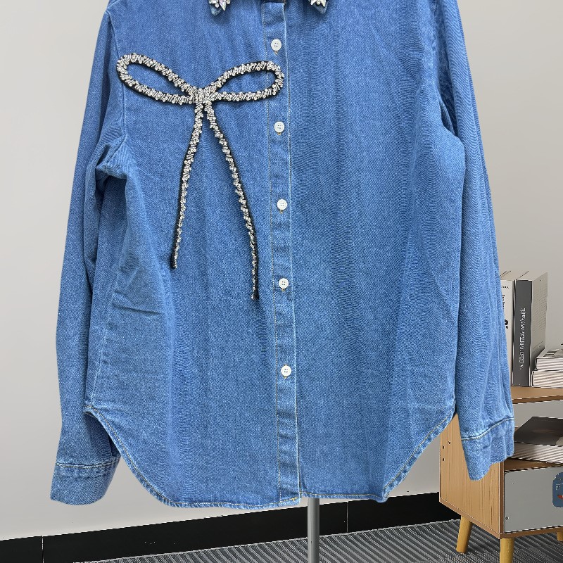 Camisa vaquera con lazo de dia - Women'S Fashion Denim Jacket reseña y precio