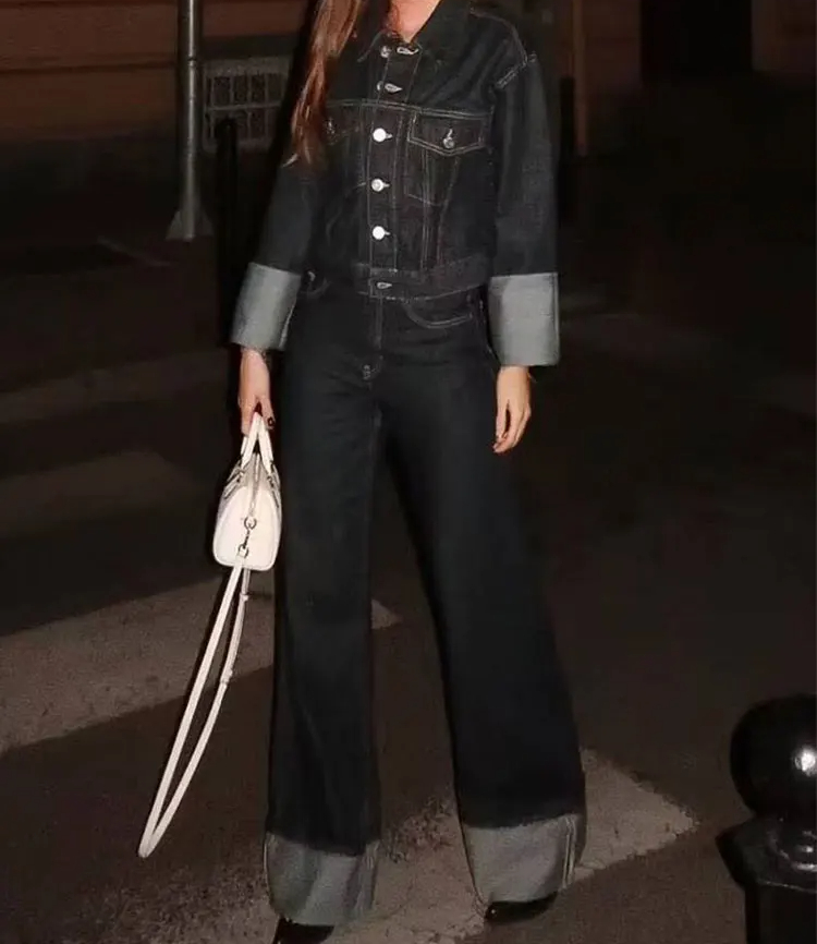 Traje de moda para mujer, chaq - Women'S Fashion Denim Jacket reseña y precio